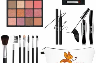 All in One Makeup Kit For Girls – 16 Colors Purple Eyeshadow Palette, 7Pcs Makeup Brushes, Waterproof Eyeliner Pencil, Eyebrow Powder, Mascara, Corgi Cosmetic Bag, Women and Teens Makeup Gift Set