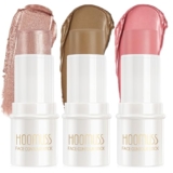 3Pc Cream Contour Stick Makeup, Hightlighter Makeup + Bronzer Stick + Cream Blush, Waterproof Cream Contouring Pen Non Stick Non Greasy Long Lasting Lightweight Face Makeup Kit,Fair-Light