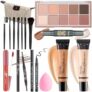 All in One Makeup Kit For Girls Teens Women, Makeup Set, Makeup Gift, Includes Eyeshadow Palette, Foundation, Eyebrow Pencil, Eyeliner, Lip Gloss, Counter Stick, Makeup Brush Set Bag & Sponge