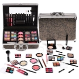 Makeup Kit for Teen Girls & Women Full Kit, Beauty Train Case with Starter Cosmetics Set, Make Up Valentine’s Day Gift Box with Eyeshadow,Lipgloss,Highlight,Blush,Lip&Eye Pen,Brush & More(GoldenBrown)