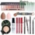 All in One Makeup Kit for Women Full Kit Includes 20 Colors Eyeshadow Palette Foundation & Face Primer, Makeup Brush Makeup Sponge, Eyebrow Soap, Winged Eyeliner Stamp Gift Set for Women, Girls & Teen